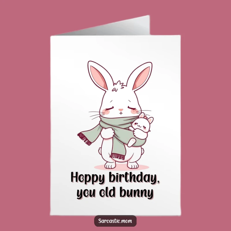 Free Printable Bunny Mom Card: Baby Sling Scarf Birthday, Funny Sleep Deprived Downloadable Gift