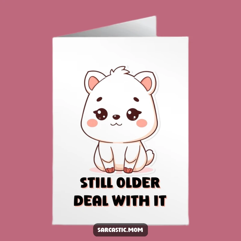 Free Printable Funny Birthday Card: Kawaii Mom Deadpan Stare, Hilarious Downloadable Gift