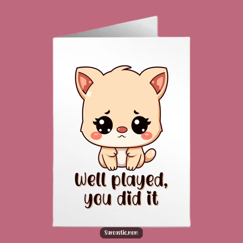 Free Printable Congrats Card: Amused Kawaii Mom's Reaction, Sarcastic Downloadable Gift