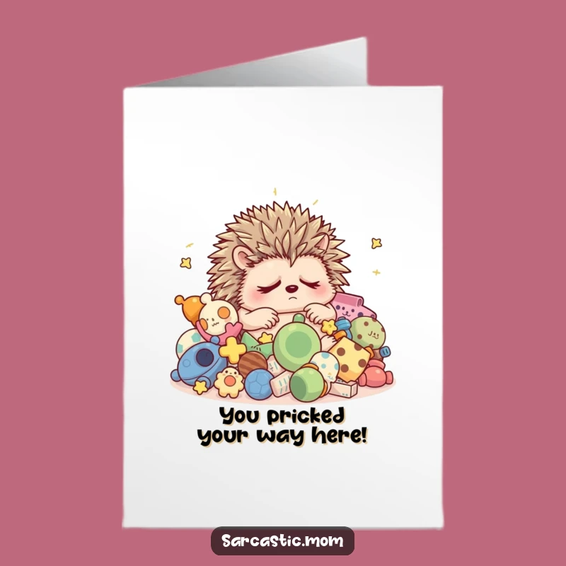 Free Printable Hedgehog Mom Card: Toy Chaos Congrats, Funny Parent Downloadable Gift