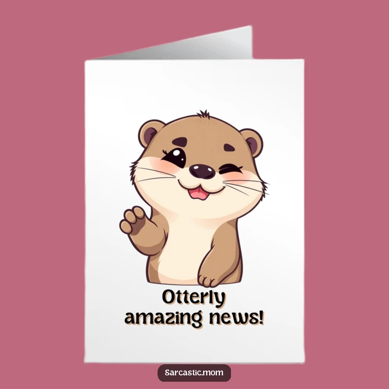 Smart Otter Congrats Card: Free Printable Eyebrow Raise - Witty Downloadable Gift