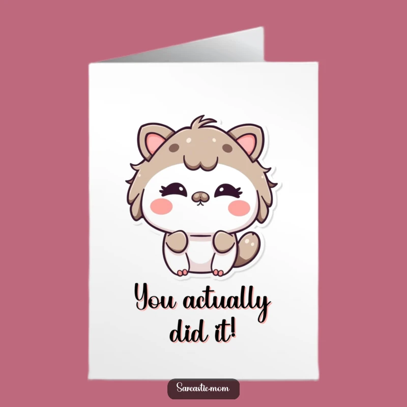 Free Printable Congrats Card: Playful Kawaii Mom, Funny Downloadable Gift
