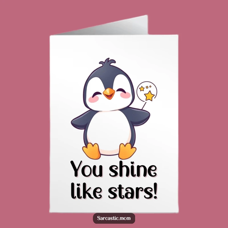 Starry Penguin Congrats Card: Free Printable Joy Bubble - Whimsical Downloadable Gift