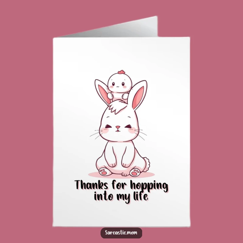 Bunny Mom Free Printable Thank You Card for a Grateful Gift