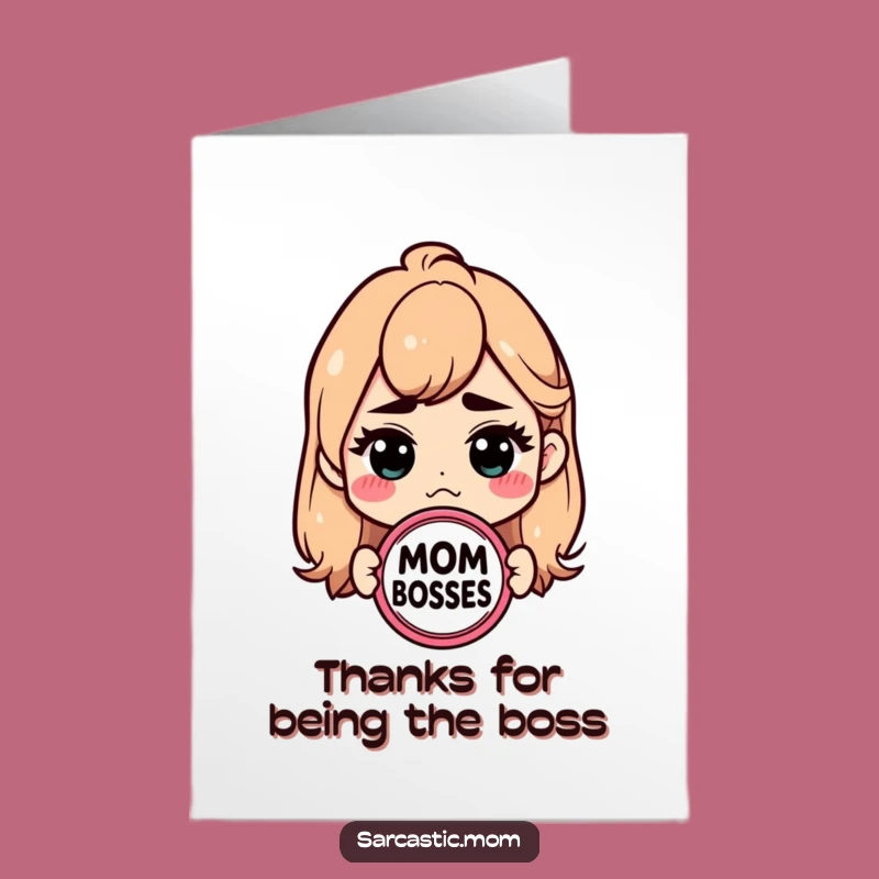 Free Printable Thank You Card: Sarcastic Mom Boss, Grateful Award, Downloadable Funny Gift