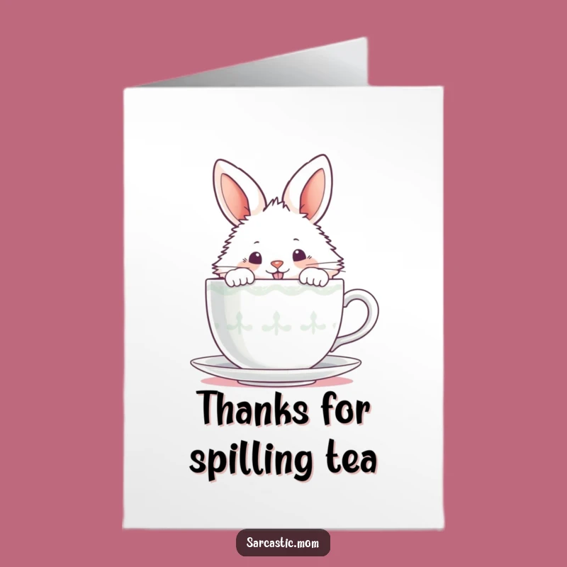 Thank You Free Printable Card - Mischievous Bunny Tea, DIY Gift