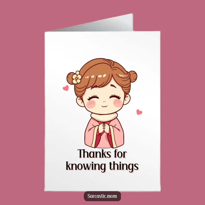 Free Printable Thank You Card: Winking Mom's Secret Thanks Funny Downloadable Gift