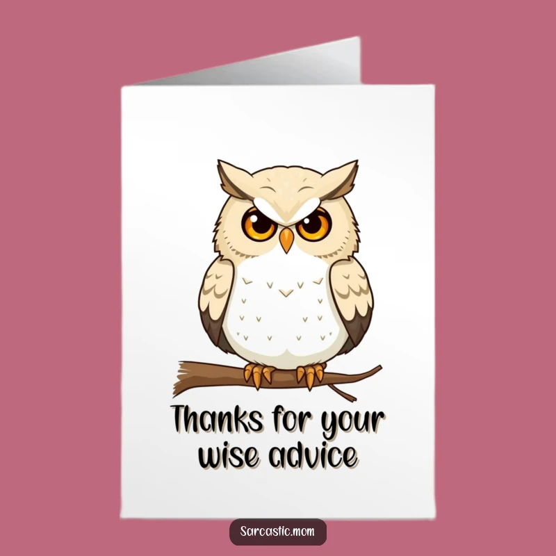 Free Printable Owl Mom Thank You Card - Funny Stare Wise Downloadable Gift