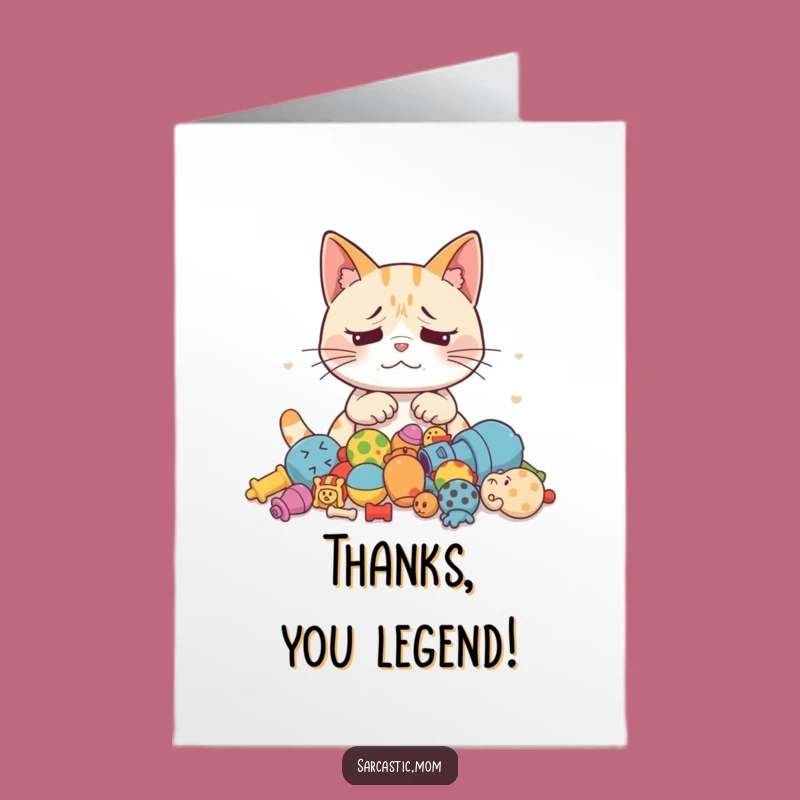 Cat Toys Thank You Card Free Printable - Funny Pet Parent Gift