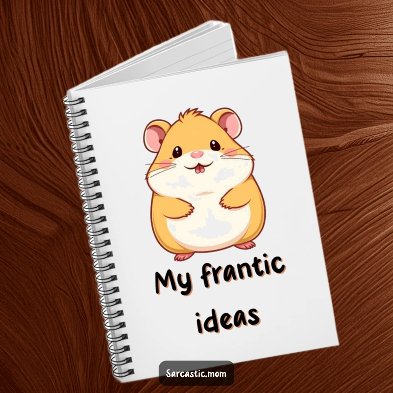 Funny hamster mom notebook with a cute hamster mother doing a tiny chin wag, perfect for humorous journaling.
