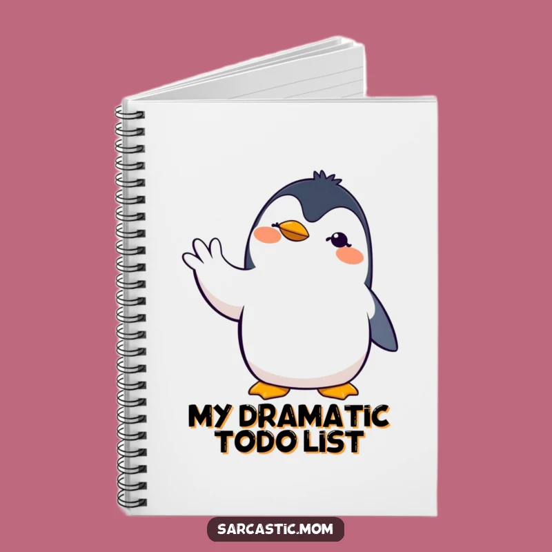 Funny Penguin Mom Notebook: Dramatic Hand Gesture Journal Gift