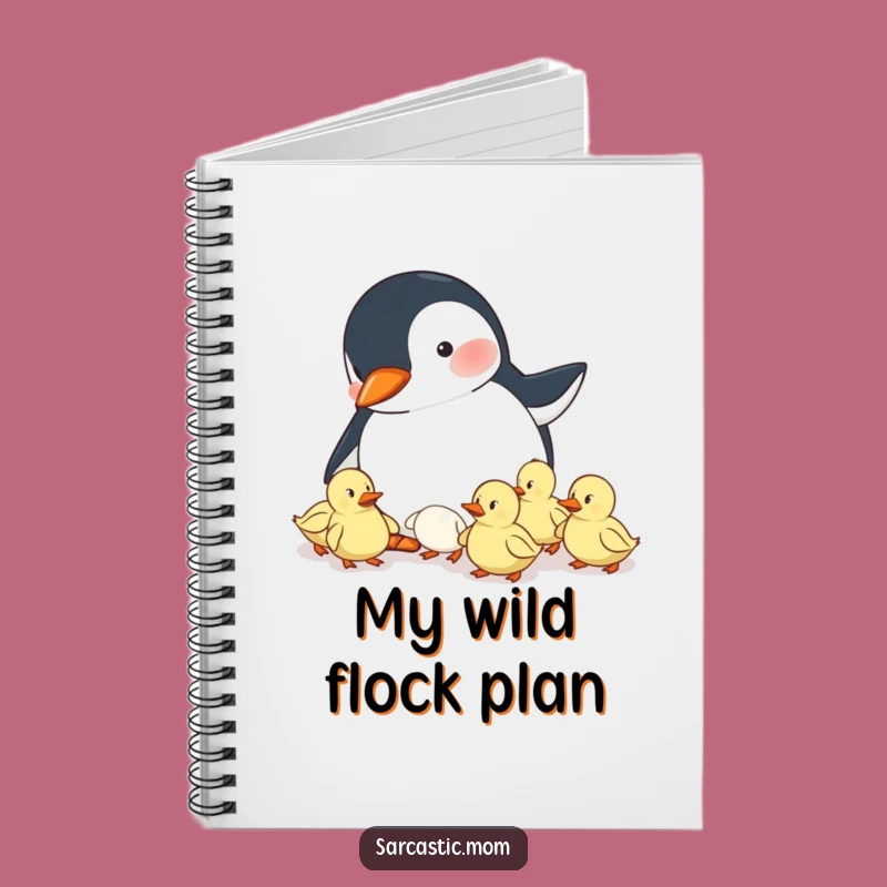 Funny Penguin Mom Notebook - Herding Ducklings Journal for Moms