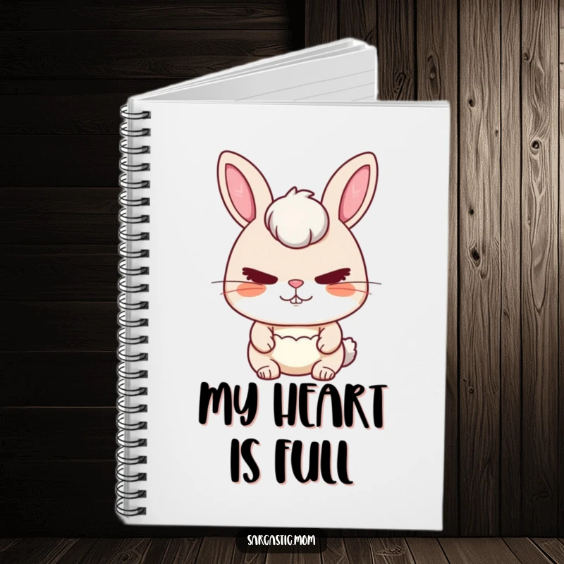 Funny Rabbit Mom Notebook with a stern but loving rabbit mom, great for notes and planning.
