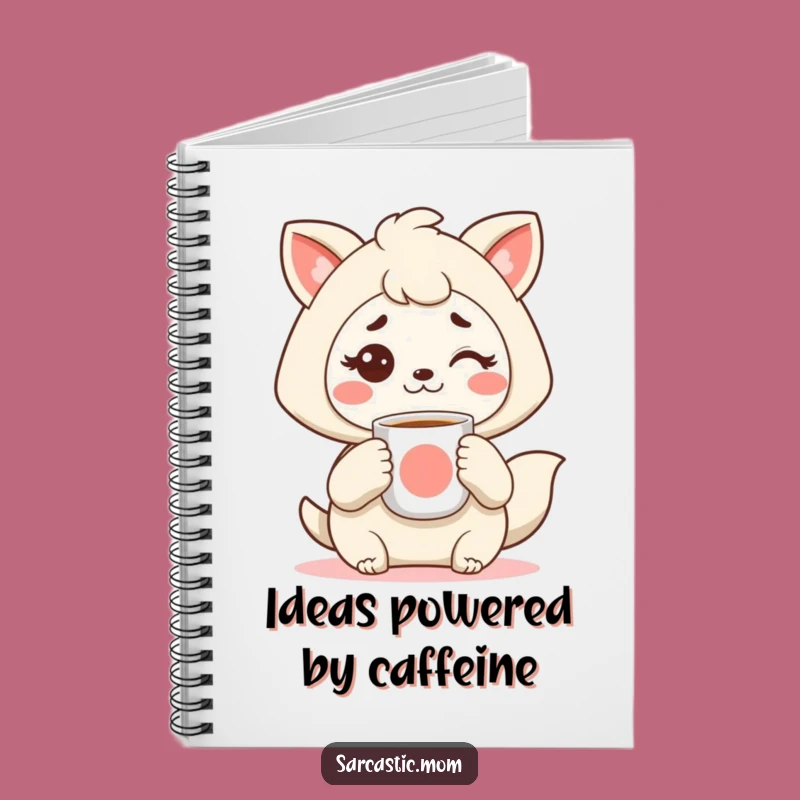 Funny Kawaii Mom Notebook: Coffee & Raised Eyebrow - Jot Down Ideas Gift