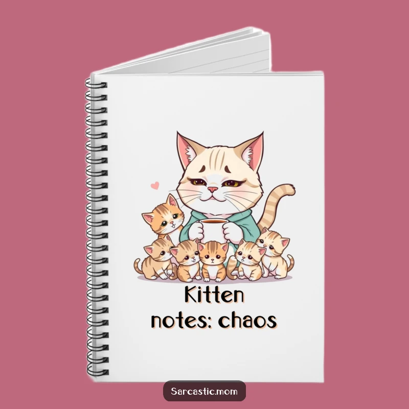 Funny Weary Cat Mom Notebook: Jot Down Your Coffee Fueled Thoughts
