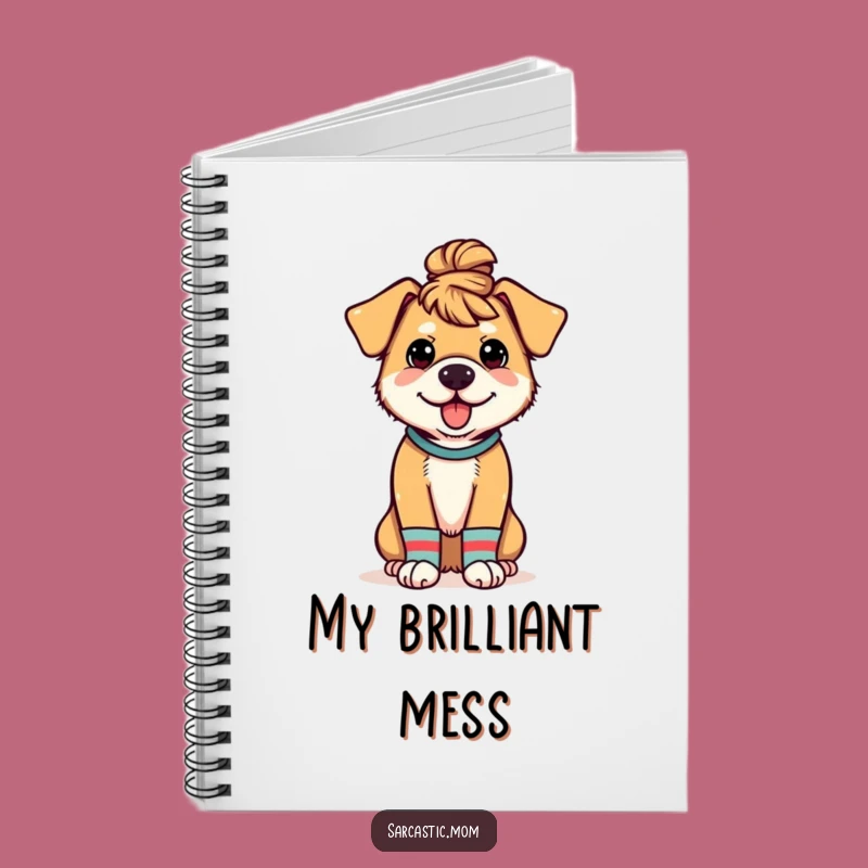 Funny Dog Mom Notebook - Messy Bun & Mismatched Socks Journal