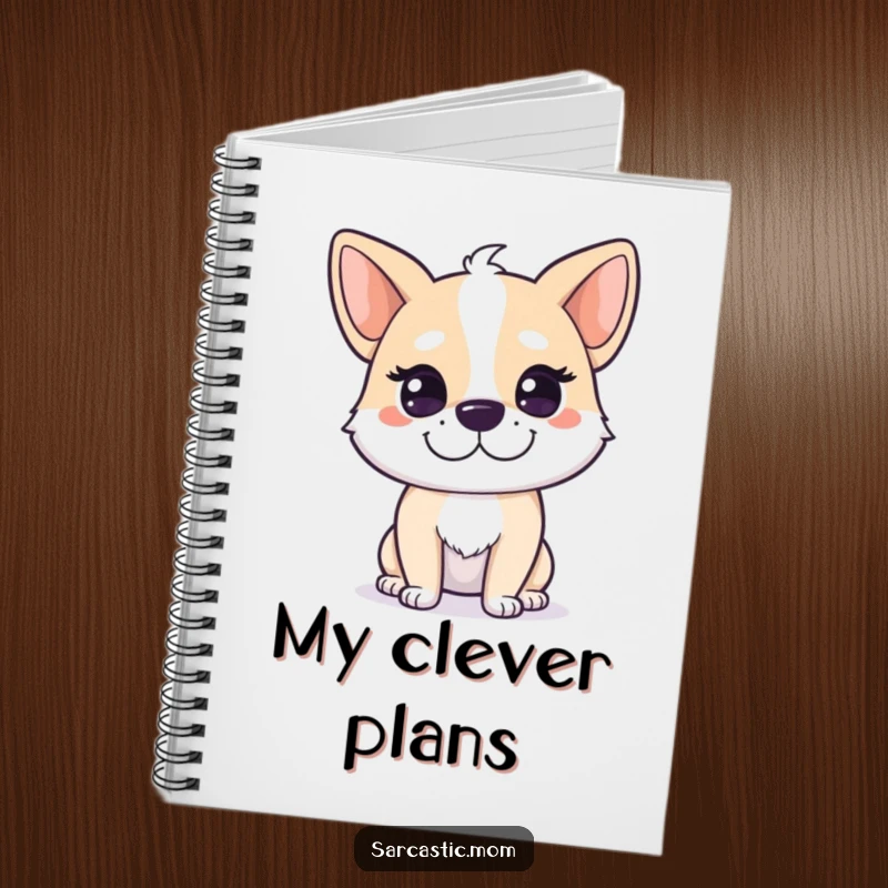 Funny Dog Mom Notebook with a knowing smirk design, great for journaling dog thoughts or daily notes.