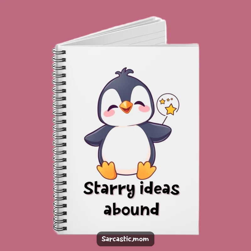 Funny Penguin Star Notebook - Jot Down Magical Ideas