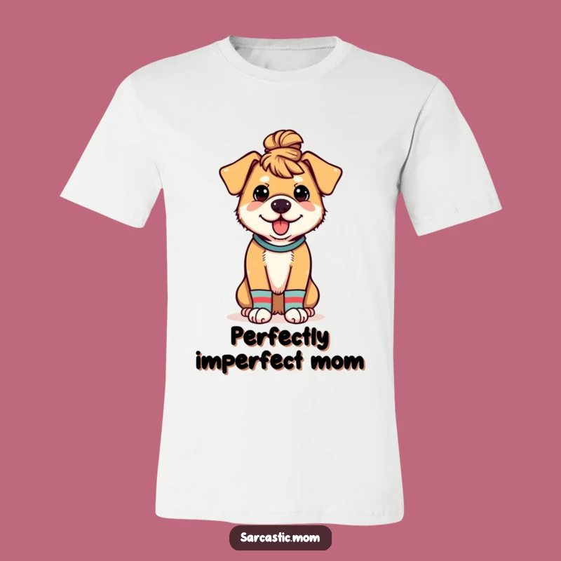 Funny Dog Mom T-Shirt - Messy Bun & Mismatched Socks Tee