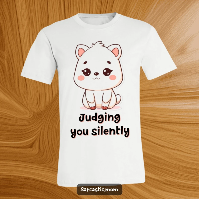 Funny Kawaii mother animal t-shirt, displaying a deadpan stare, perfect for moms. This shirt captures the humorous exhaustion of motherhood, a great funny gift.