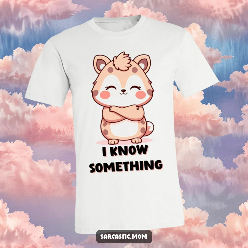 Funny Kawaii mother animal t-shirt, with arms crossed and a smirk, conveying authority and humor, a perfect funny gift.
