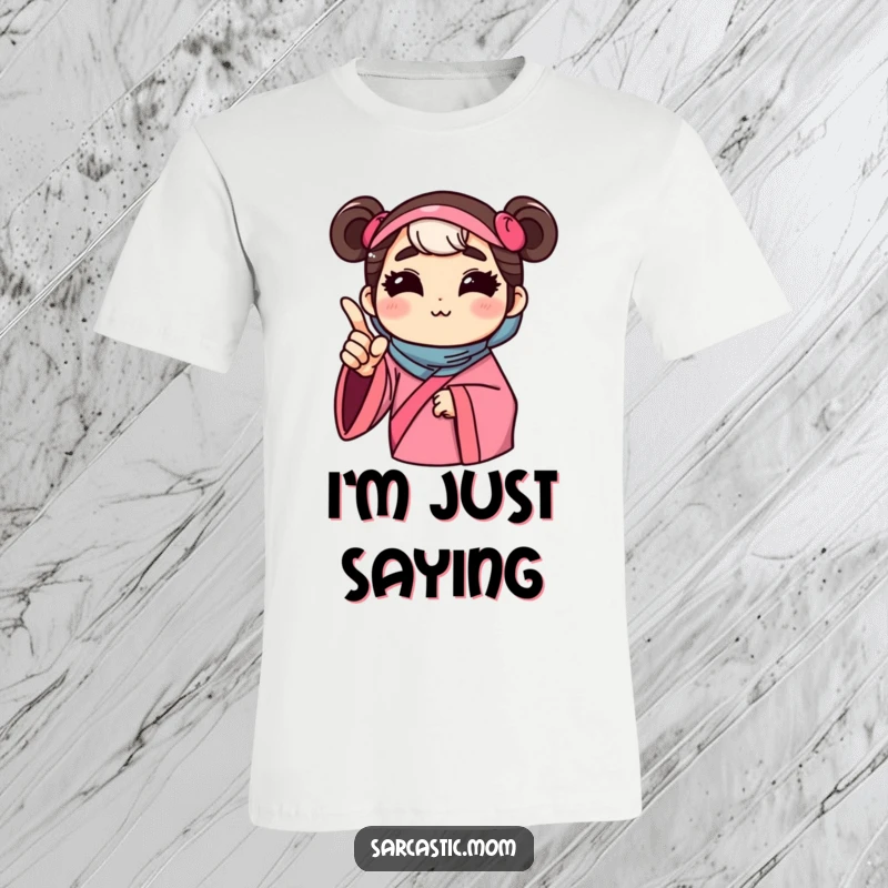 Funny t-shirt featuring a mother figure offering unsolicited advice with a pointed finger, humorously conveying maternal wisdom and direction.