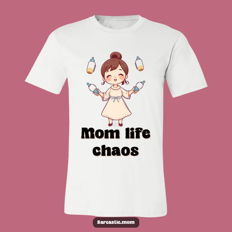 Funny Mom T-Shirt: Whimsical Juggling Parent Design for Busy Moms