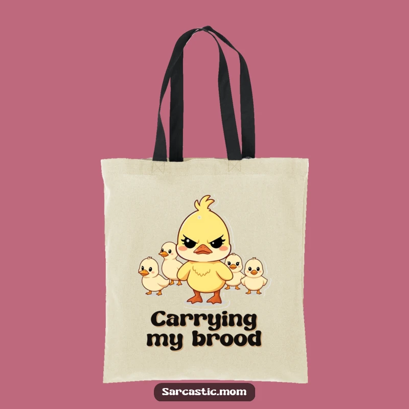 Funny Mother Duck Leading Tote Bag: Carry Your Crew in Style, Perfect Gift!
