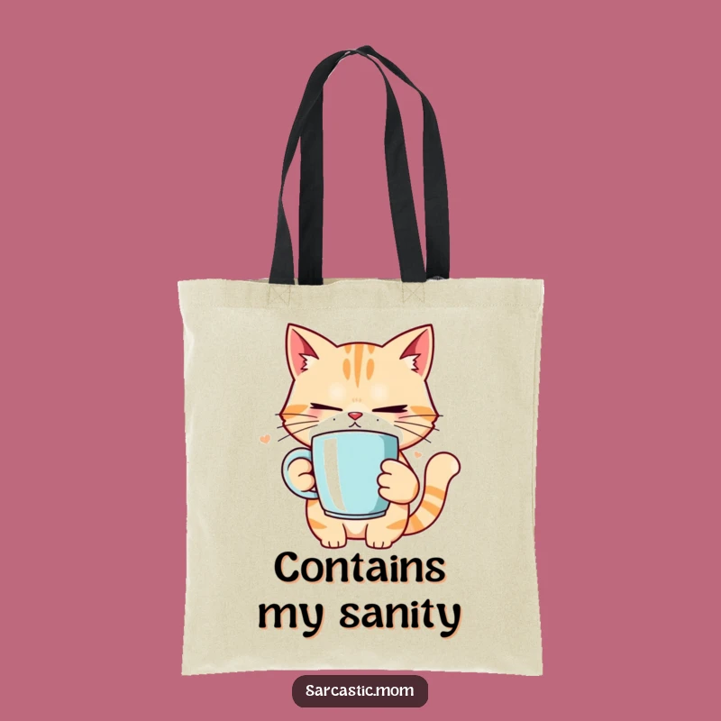 Funny Cat Mom Rolling Eyes Tote Bag - Stylish and Hilarious Gift for Shopping Moms