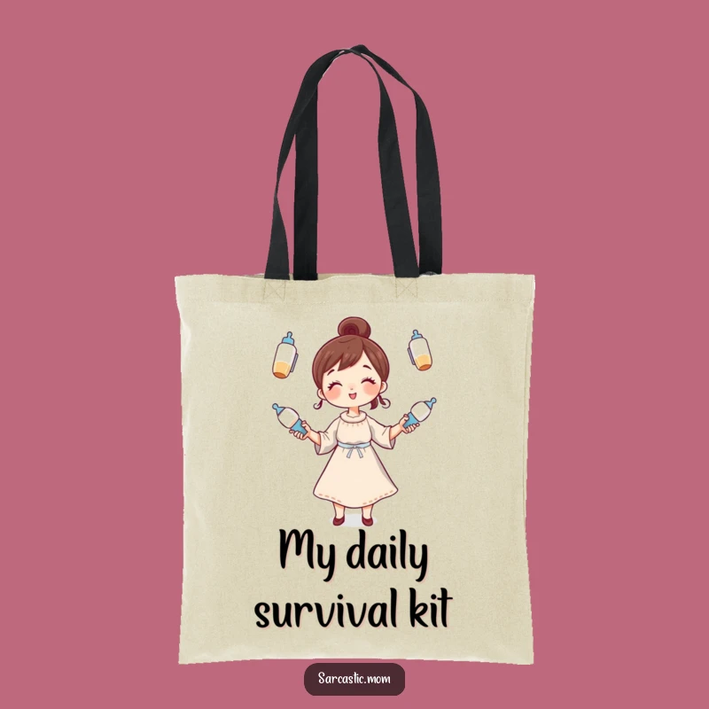 Funny Mom Tote Bag: Whimsical Juggling Parent Accessory for Essentials