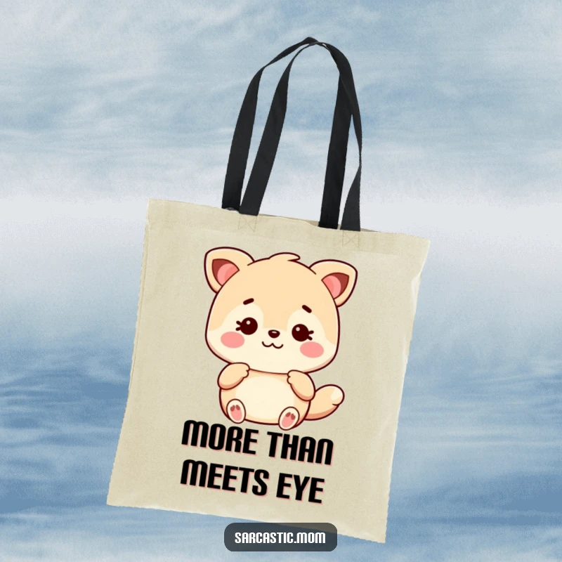 Funny Kawaii Mom animal tote bag, carrying sarcastic advice and essentials with a cute, knowing vibe, great for shopping.